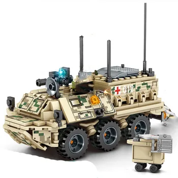 

2019 WW2 Military Series World War China WMZ551JH wheeled armored ambulance Model Building Blocks Bricks Toys For Children Gifts