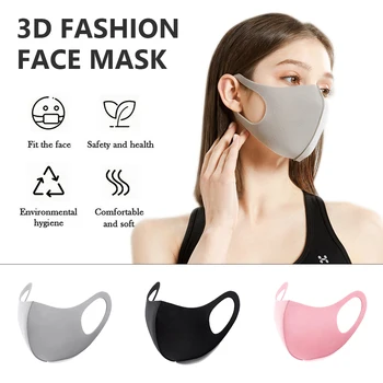 

New Black/gray Cotton Face Mouth Mask Cover Anti Haze Dustproof Washable Reusable Women Men Adult Sponge Mouth Masks Mascarilla