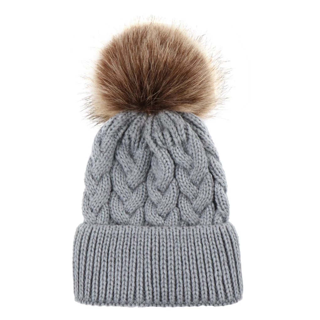 Baby 1pc Новые Симпатичные шляпы для детей, теплая вязаная шапка для мамы, одинаковые Детские шапки для всей семьи, зимняя детская вязаная шапочка для новорожденных - Цвет: Baby 1pc