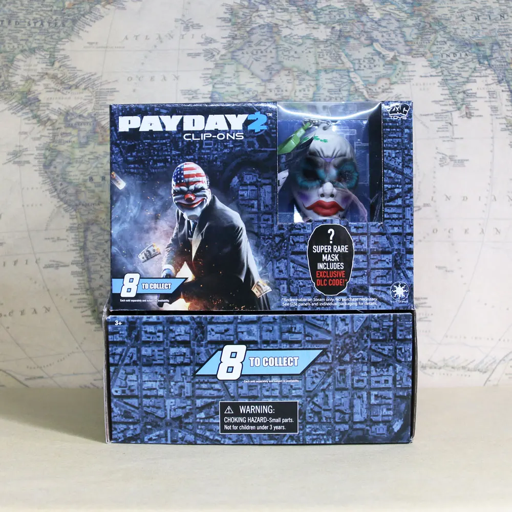 Случайный 1 шт. игра Payday 2 CLIP-ONS супер редкая маска брелок фигурки модели игрушек