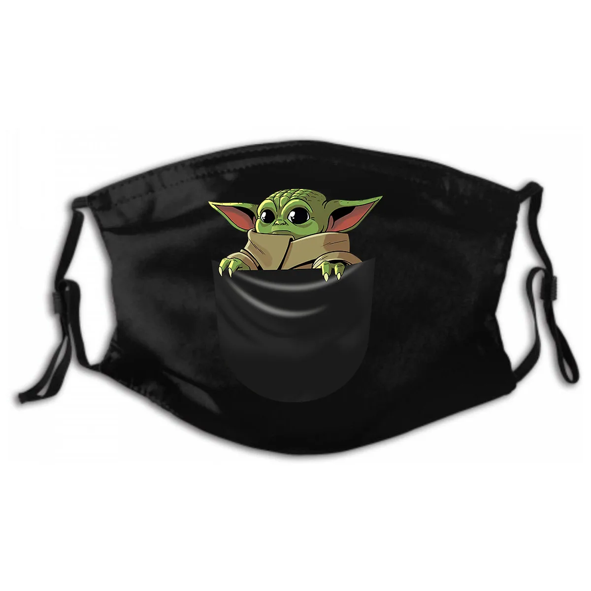 

Child Pocket Funny Black Men Star Baby Yoda The Women Mask Washable Reusable Mask with PM2.5 Filters 5 Layers of Protection