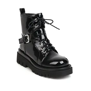 

2020 New Women Ankle Boots Autumn Winter Shoes All Match Zipper Square Heel Elegant Women Shoes Women Boots Big Size 34-43