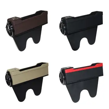 

Car Seat Crevice Organizer with Cup Holder Front Seat Filler Leather Storage Box Universal Automobile Inner Decoration Accessory