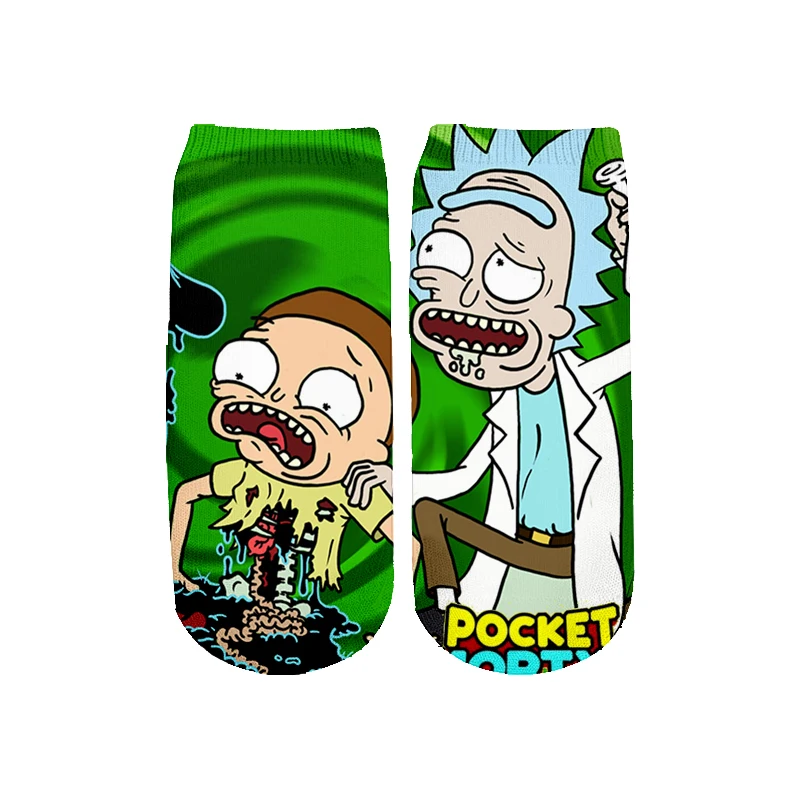 Новейшие Rick and Morty 3D печатных мультфильм милые короткие носки для мужчин женщин harajuku корейские носки RS-009