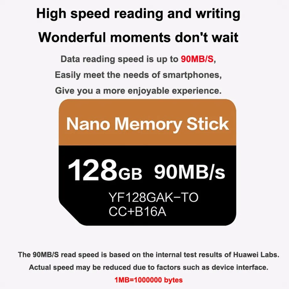 Карта памяти Nano для Huawei Mate20/P30 Pro карта 128 ГБ 90 МБ/с./с нм с USB3.1 Gen 1 Type C кардридер