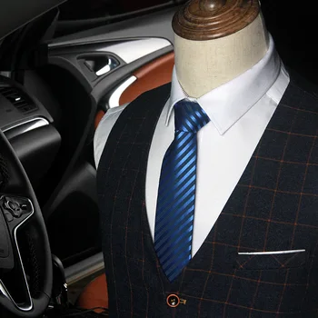 

Fashion new best selling men's tie business tie polyester yarn stripe wedding group tie