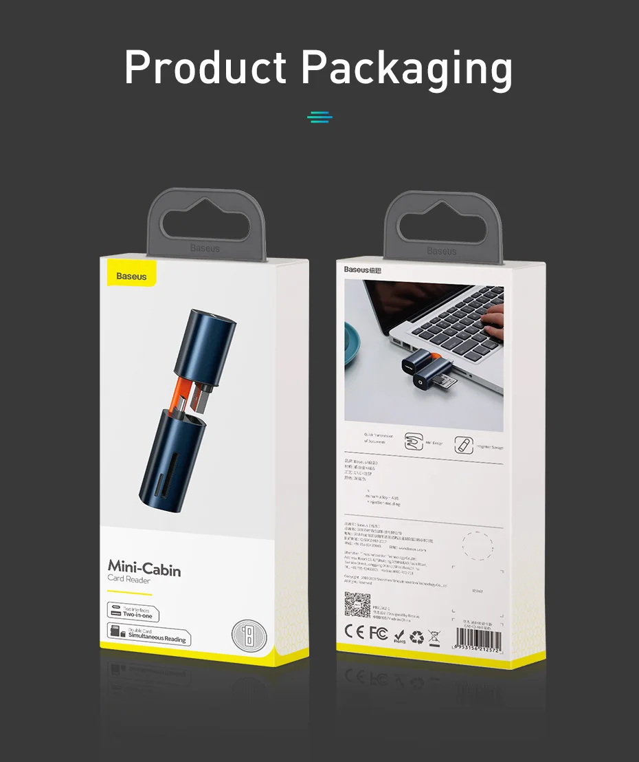 Baseus кард-ридер type C USB 3,0-SD TF Micro SD адаптер для портативных ПК Аксессуары OTG кардридер телефон мини SD кард-ридер