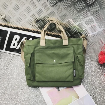 

New Canvas Shopping Bags Women Shoulder Bags Environmental Shopping Bag Female Tote Package Crossbody Bags Casual Handbag