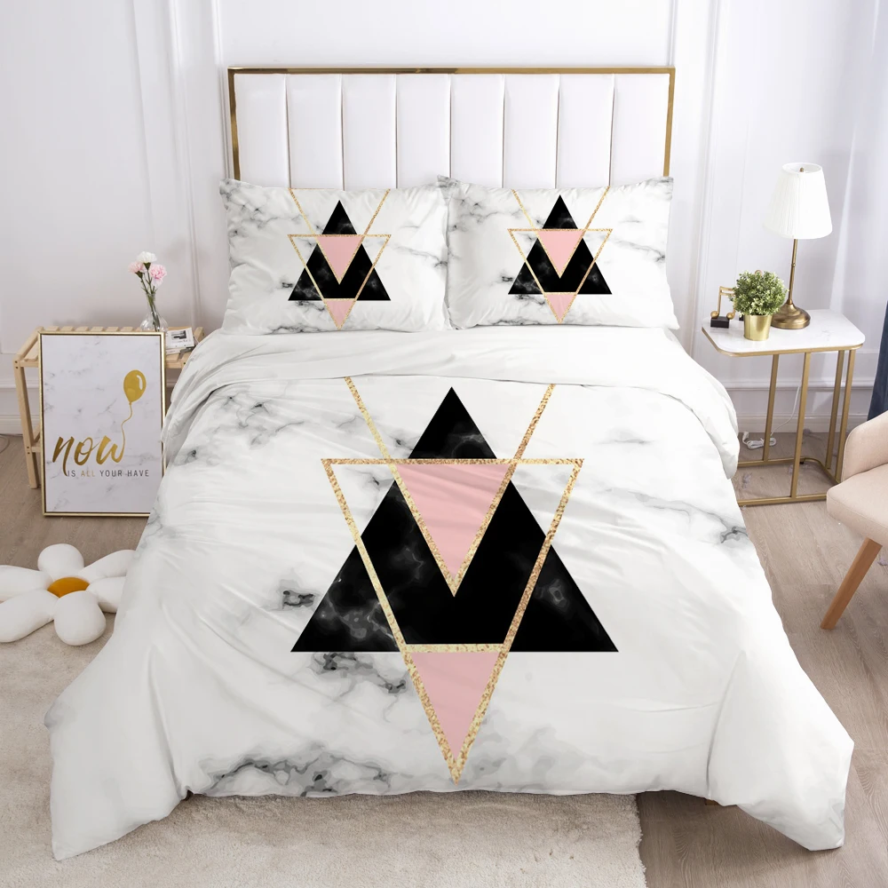 3D Bedding Set Comforter Duvet Cover Pillowcases Luxury Bed Linens Bed Set Queen King Europe Russia Size Nordic Marble Geometry 3D Bedding Set Comforter Duvet Cover Pillowcases Luxury Bed Linens Bed Set Queen King Europe Russia Size Nordic Marble Geometry