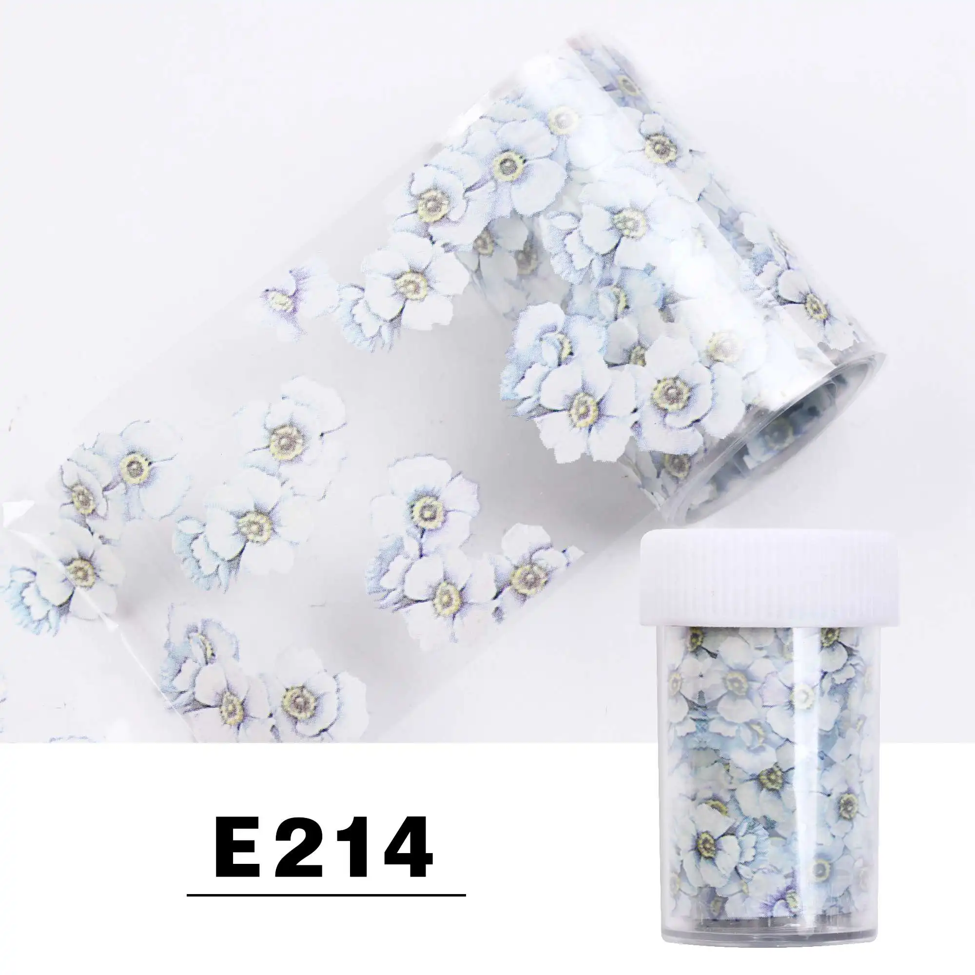 E214 Nail Foil 1 шт. голографический цветок Звездная Фольга для ногтей 4*100 см 33 цветной хрустальный камень переводная наклейка из фольги маникюрный набор Nailart украшения - Цвет: E214 Nail Foil