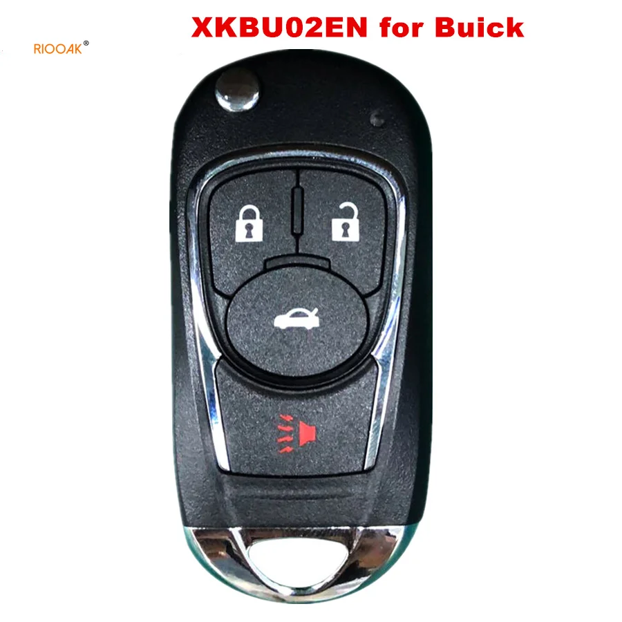 

RIOOAK 5PCS/LOT Xhorse XKBU02EN Wire Flip Universal Remote Key for Buick Style 4 Buttons for VVDI VVDI2 Key Tool English Version