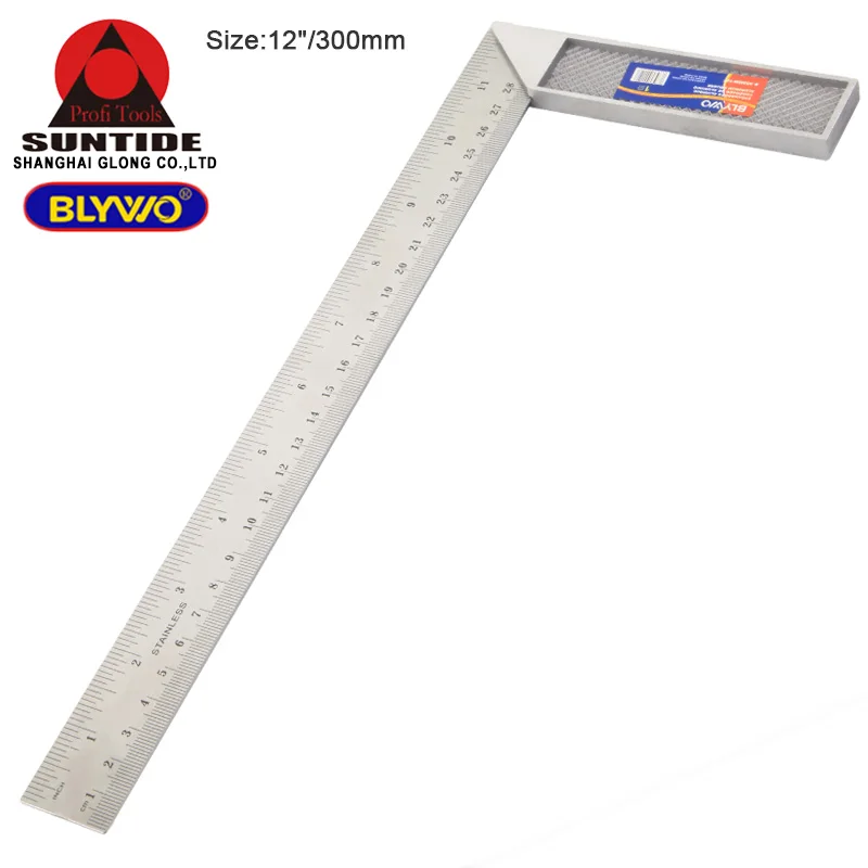 12inch Stainless Steel Right Measuring Ruler Tool 90 degree metric and inch Angle Square Ruler
