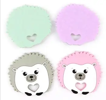 

200pcs Baby Silicone Teethers Cartoon Hedgehog Ring Teether BPA Free Infant Baby Silicone Toddle Teething Toys