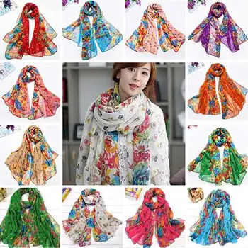

Fashion Women Flower Floral Print Soft Long Wrap Scarf Stole Shawl Xmas Gift