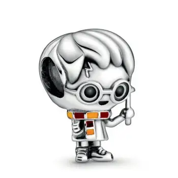 

Original 925 Sterling Silver Charm Yellow And Dark Red Enamel Potter Charm Beads Fit Pandora Bracelet & Necklace Diy Jewelry