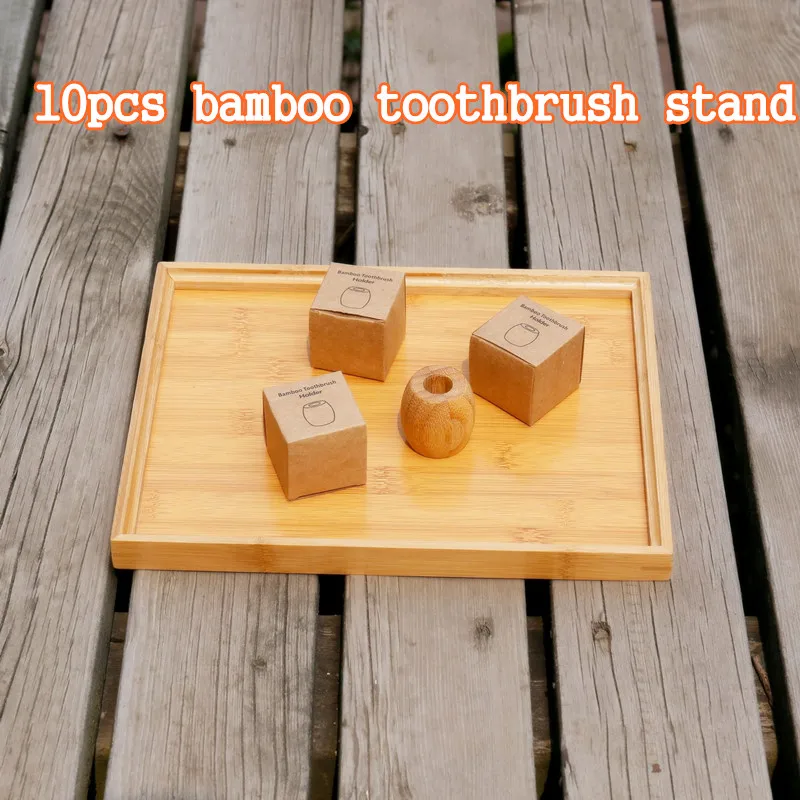 

5 or 10 pcs Wooden Toothbrush Holder Case Wood Bamboo Toothbrush Base Stand with Box