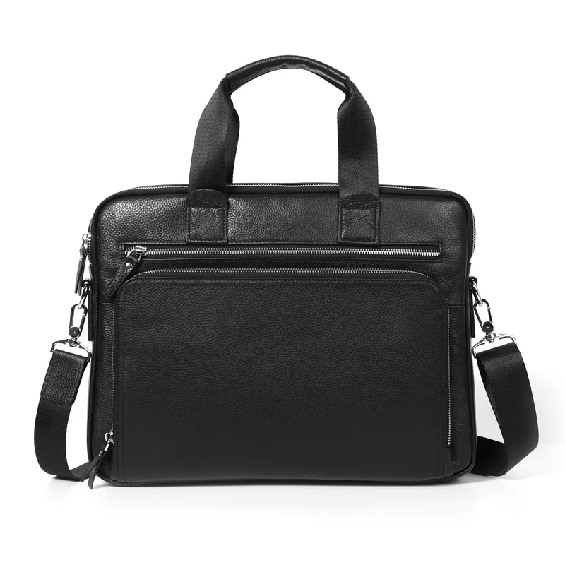 Nesitu A4 черный кофе из натуральной кожи 14 ''ноутбук офисные Мужские портфели портфель бизнес сумки через плечо M6005