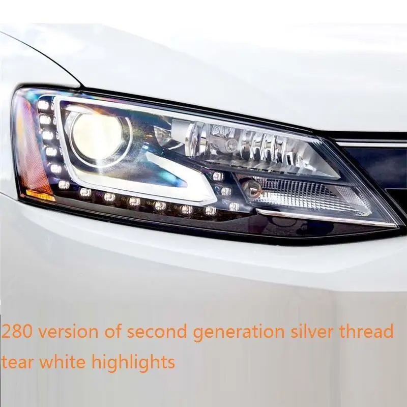 MODEL M Luces Para Авто боковой сигнал поворота Cob дневные ходовые светодиодные лампы Drl фары Задние Автомобильные фары в сборе 18 для Volkswagen Sagitar - Цвет: MODEL M