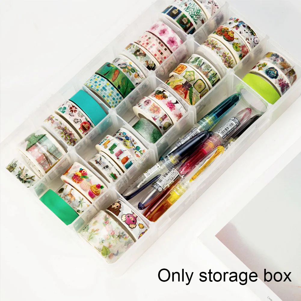 15 Grids Plastic Scrapbook Detachable Art Supplies Office Stationery Storage Box DIY Gift Learning Multifunction Washi Tape