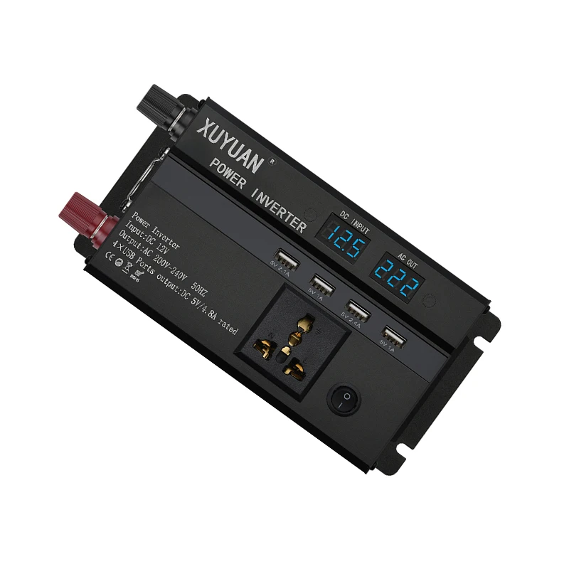 3000/4000/6000W фары для автомобилей Мощность инвертор 12/24V до 220V с 4 USB ЖК-дисплей Дисплей автомобильный инвертор Универсальный Напряжение конвертер трансформатор