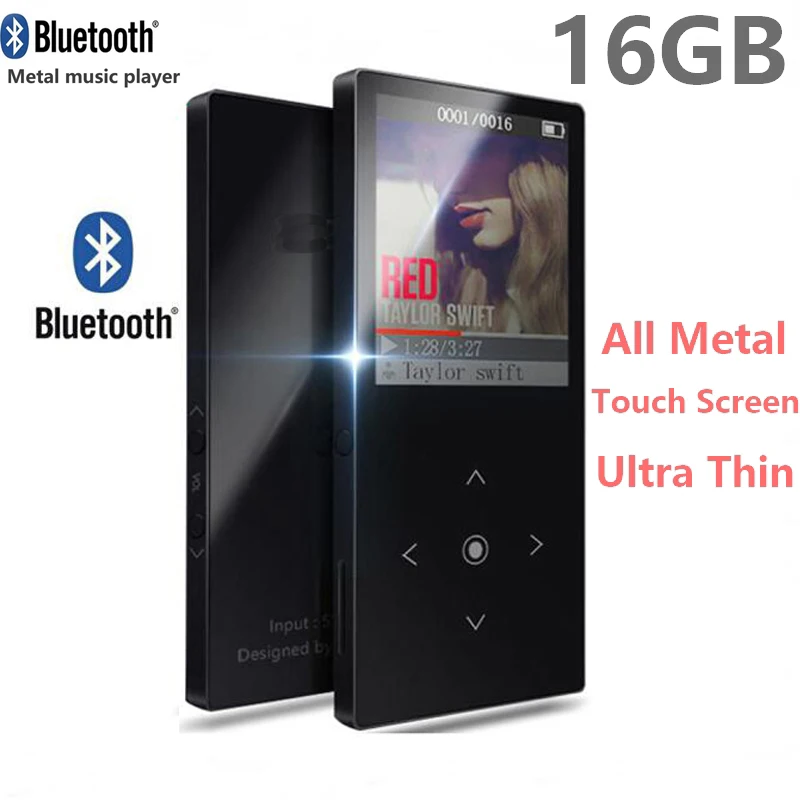 Ceny Bluetooth4.2 odtwarzacz MP3 16GB klawisz dotykowy 1.8 Cal kolorowy ekran bezstratny odtwarzacz muzyki obsługuje fm, nagrywanie, obsługuje SD do 128GB