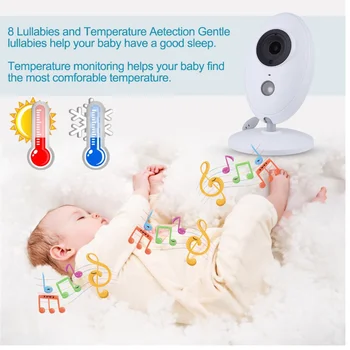 

EX808 3.5 inch Baby Monitor Wireless Video Camera Night vision Baby Sleep Nanny Security Temperature LCD Baby remote control