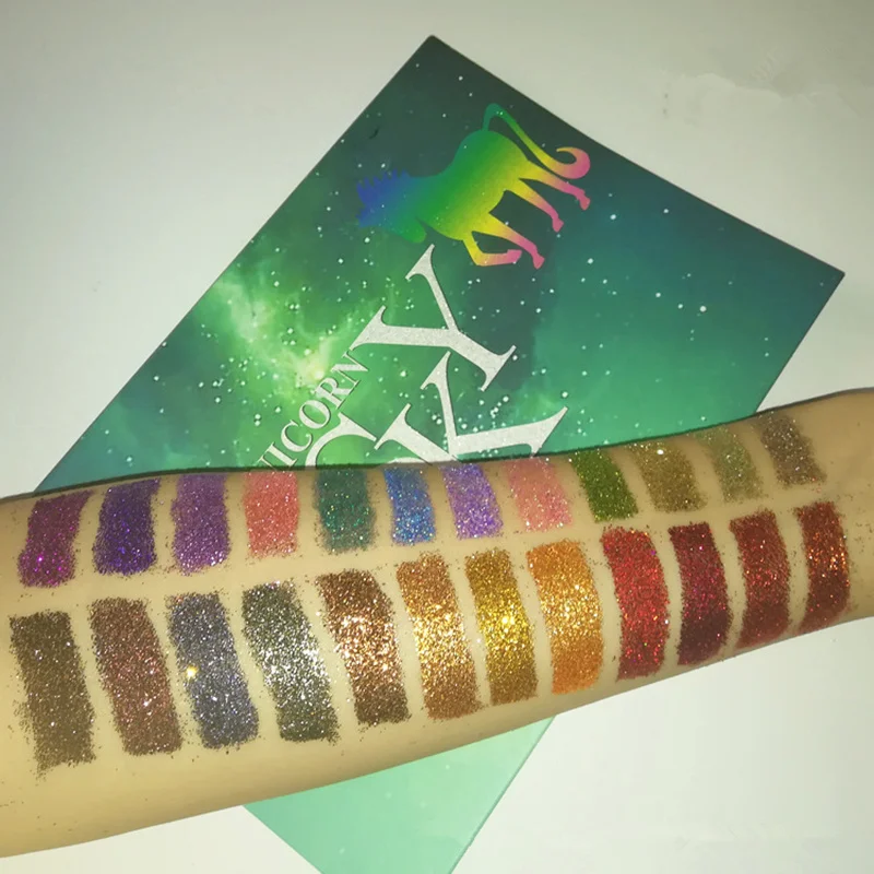 ROSAWEE 24 Цвета Палитра теней для век с единорогом блеск Ультра пигментированные