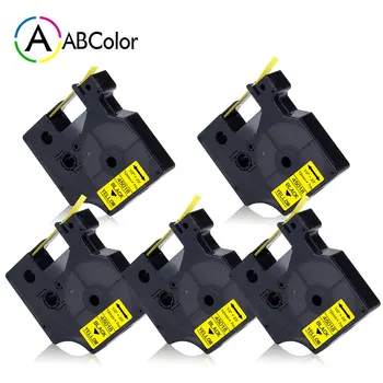 

5PK 45018 Label Tape Black on Yellow Labeling Tape Compatible For Dymo D1 Label Cassette For Dymo LabelManager 160 Label Maker