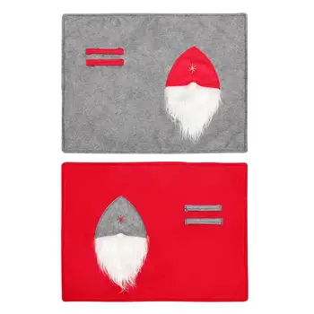 

Christmas Element Eat Mat Christmas Dining-table Decoration Placemat Rudolph Faceless Dinner Mat Western Restaurants Table Mats