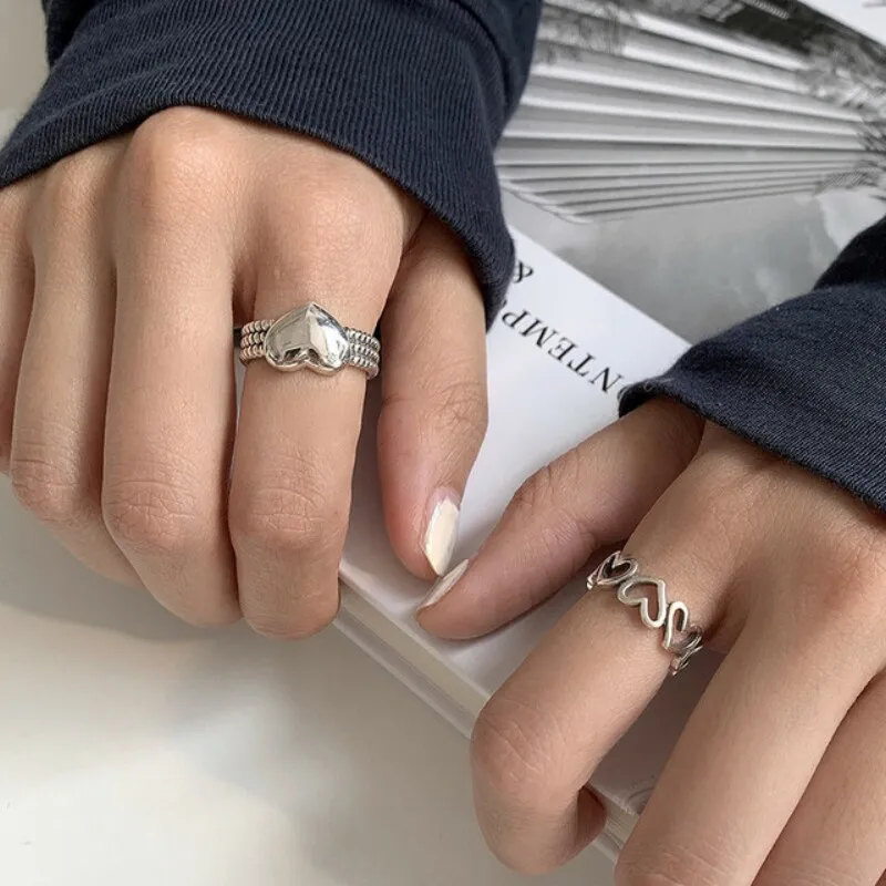 2025 Fashion Style Sterling Silber herzförmiger Ring_voghion.com