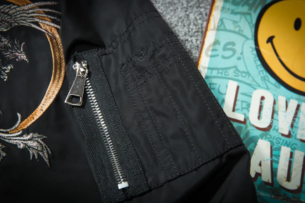 Черная Мужская Осенняя парка зимняя теплая куртка с вышивкой Феникс и Цветы Куртка бомбер пальто Мужская на подкладке хлопковая верхняя