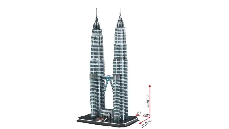 Малайзия Petronas Твин башня Architect Learning 3D Бумага DIY Головоломка 3434 модель Обучающие комплекты игрушек дети мальчик подарок игрушка