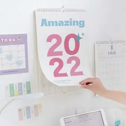 Calendrier mural Simple avec Plan annuel, décoration créative, Art frais, cadeaux pour le bureau, fournitures de décoration pour la maison, 2022 
