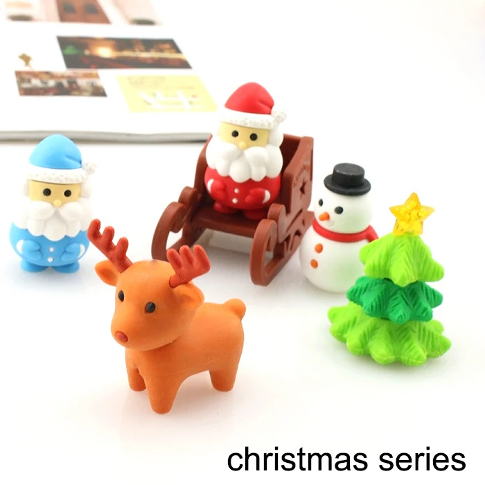 Christmas series 10 шт. Рождество/Торт/животное/Еда моделирование Ластик резиновый ластик творческий kawaii канцелярские принадлежности Школьные принадлежности papelaria подарок для ребенка - Цвет: Christmas series