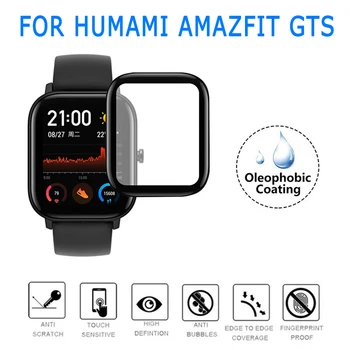 

3D Curved Edge Full Coverage Soft Clear Protective Film Cover For Amazfit GTS LCD Screen Protector Guard (not Glass)