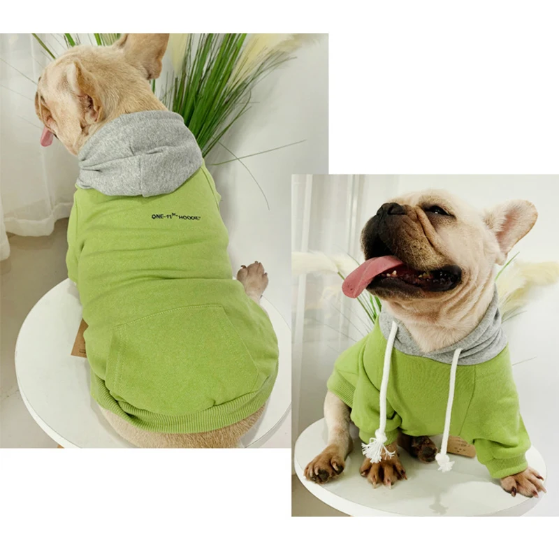 Совпадающая одежда для домашних животных, зимняя одежда для собак, теплая одежда для собак, костюм с капюшоном для Мопсов, французских бульдогов Ropa Perro