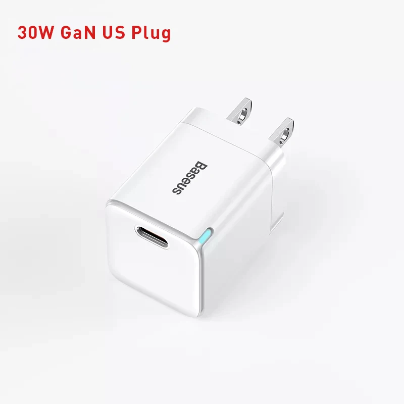 airpods usb c Baseus GaN3 Phone Charger PD 30W Quick Charge USB C Charger Support PD3.0 QC3.0 Fast Charging For iPhone 13 12 X Pro Max Tablets 65 watt charger mobile Chargers