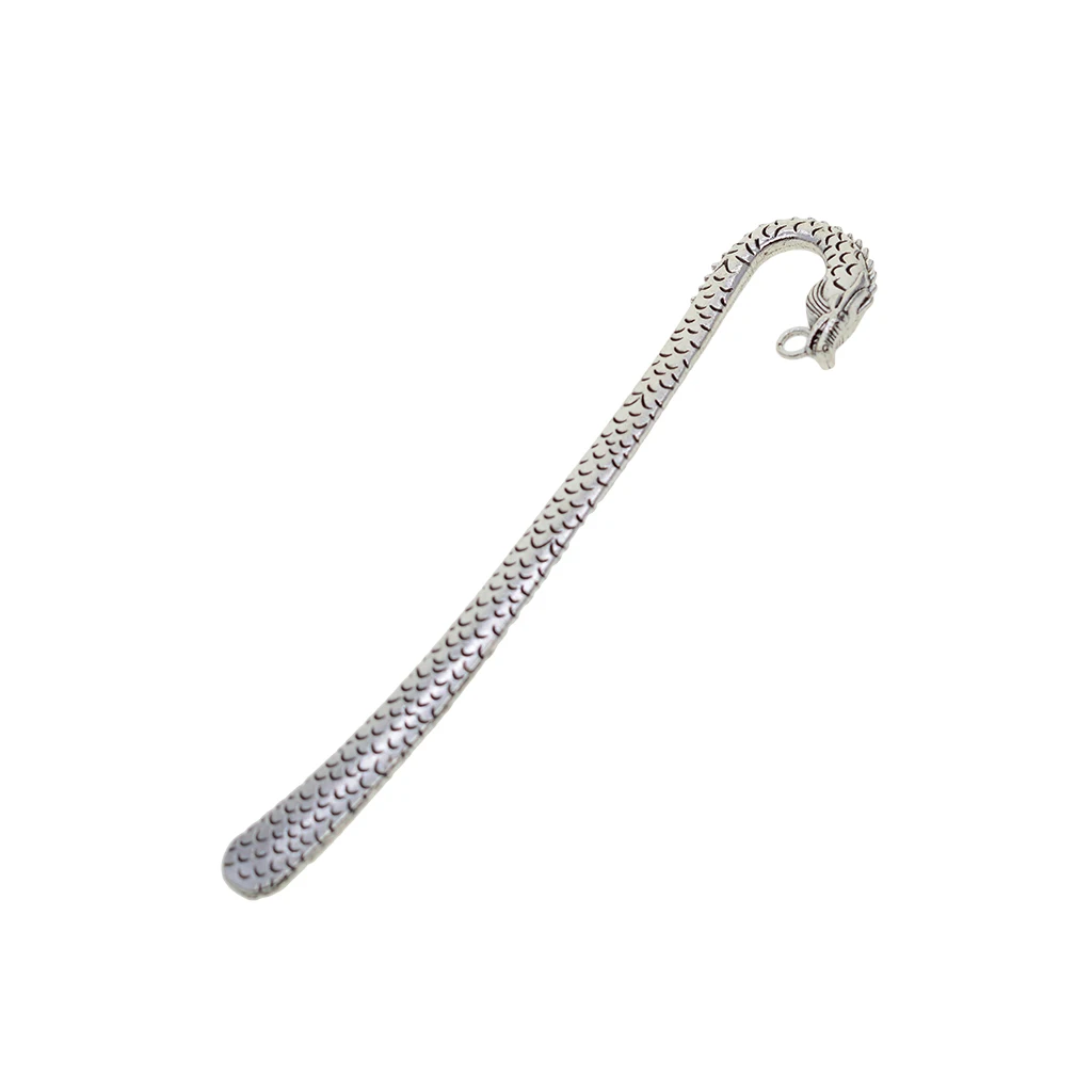Pack of 10PCS Silver Metal Beading Bookmarks Blanks Bulk with Hook Dragon Bookmarks Making Kit Accessories