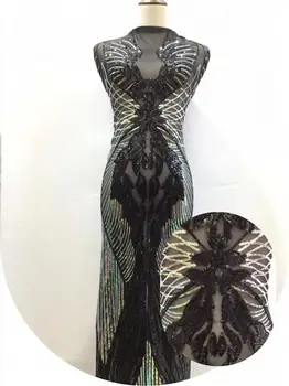 

fashionable tulle embroidery french net lace fabric J-99920 with sequins for sexy dress