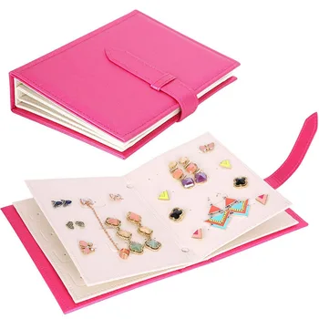 

Foldable Book Jewelry Case Creative Travel Portable Design PU Leather Material 18.3*14*4.5CM Earrings Storage Display Case