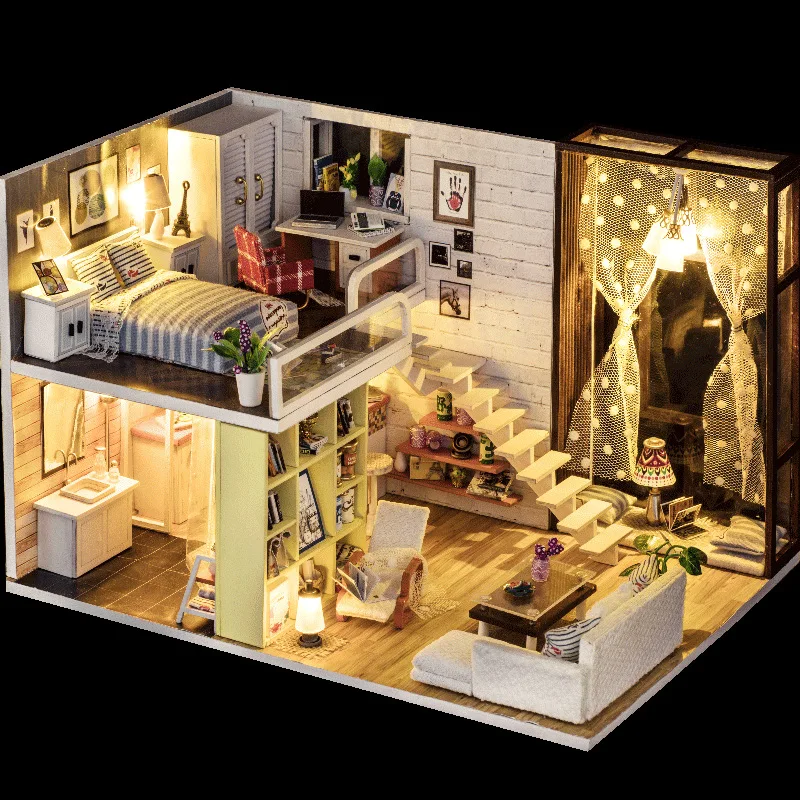 

DIY Hut Villa Creative Assembled Small House Model Handmade Mini Toy Chinese-style Adult Non-China Large