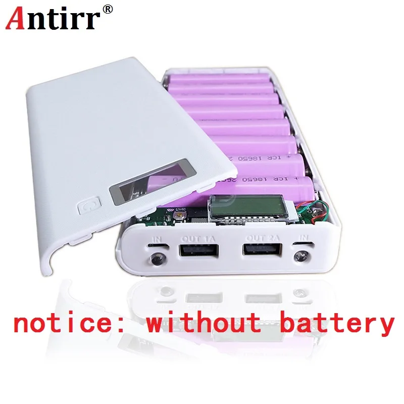 

Hot sale 5V Dual USB 8*18650 Power Bank Battery Box Mobile Phone Charger DIY Shell Case For iphone6 6Plus 7 plus S6 free ship