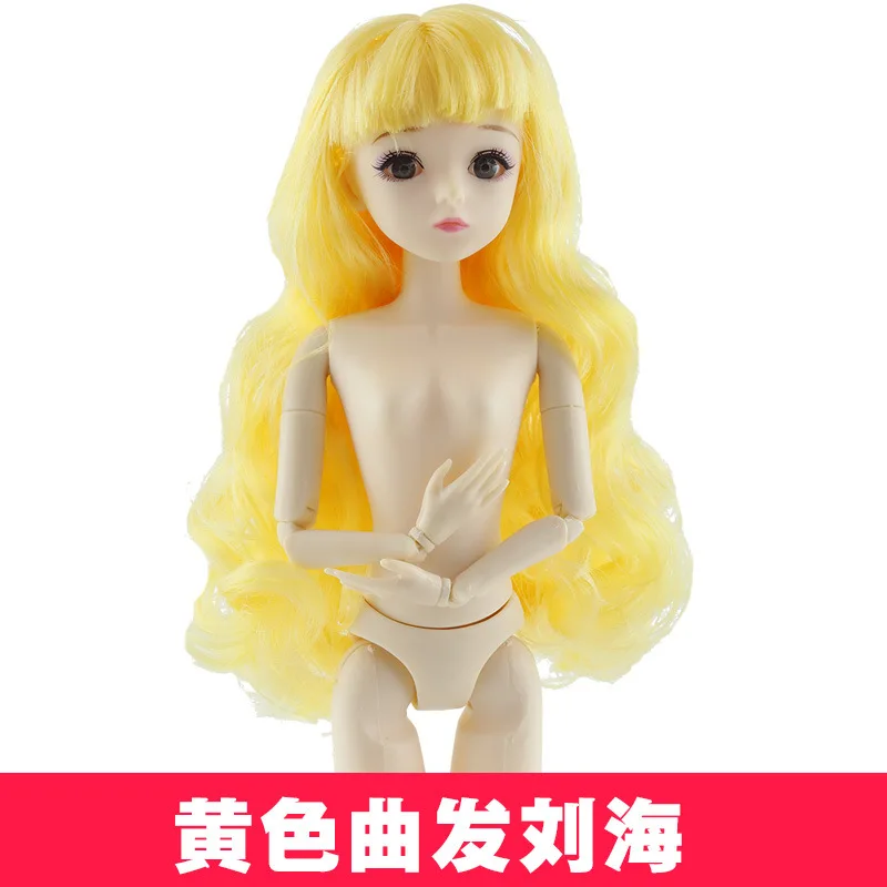 Bjd кукла 1/6 Куклы Игрушки для девочек 30 см куклы аксессуары Обнаженная 20 суставов/нормальное тело 4D глаза длинные волосы Детские куклы игрушки для детей куклы игрушки реборн кукла куклы лол буба сюрприз плюшевые - Цвет: huang-qufaLH
