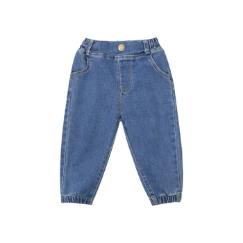 

Casual Baby Jeans 2019 Kids Clothes Long Loose Elastic Waist Denim Trousers Korean Cotton Jeans Pants 1-7Yrs Children Costume