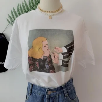 

Bad Habits Bad Decisions Toxic People Funny T-Shirt Women Girl Tumblr Fashion Tops Short Sleeve Slogan Tee Shirt Hipsters