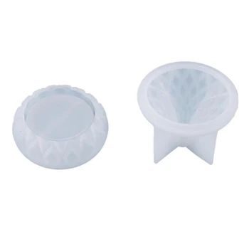 

1 Set Crystal Epoxy Resin DIY Mold Storage Box Container Casting Silicone Mould L4ME