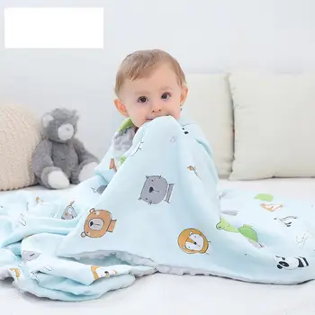 

2020 Baby Blankets New Soft Double Layer Coral Cashmere Infant Swaddle Bebe Bowtie Stroller Wrap Newborn Baby Bedding Blanket