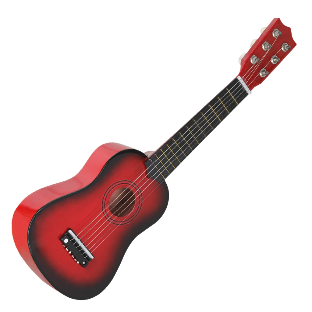 Finest Solid Wood 21inch 6 String Acoustic Guitar Musical Instrument for Kids Beginners Students Christmas Birthday Gift