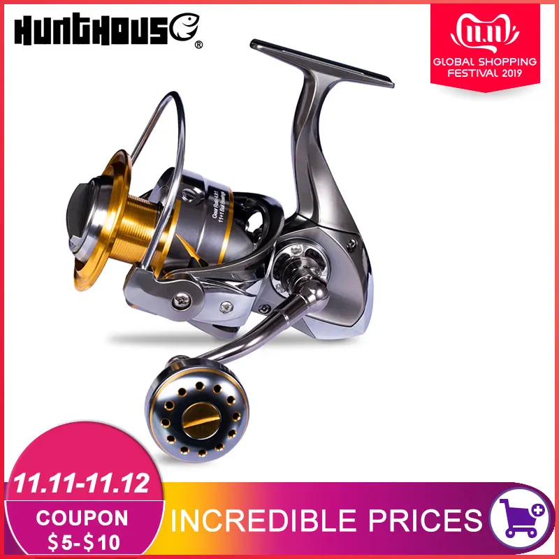 

HuntHouse jigging fishing reel full metal spinning reel Saltist LSW3000- LSW10000 Jigging Spinning trolling reel 10BB Alloy 20kg