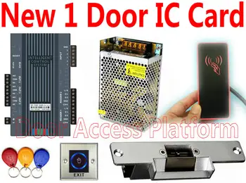 

2020 Newest One door controller with Web IP Control+1 pcs of 13.56MHz MF IC Card access reader+Power+Strike lock+no touch button